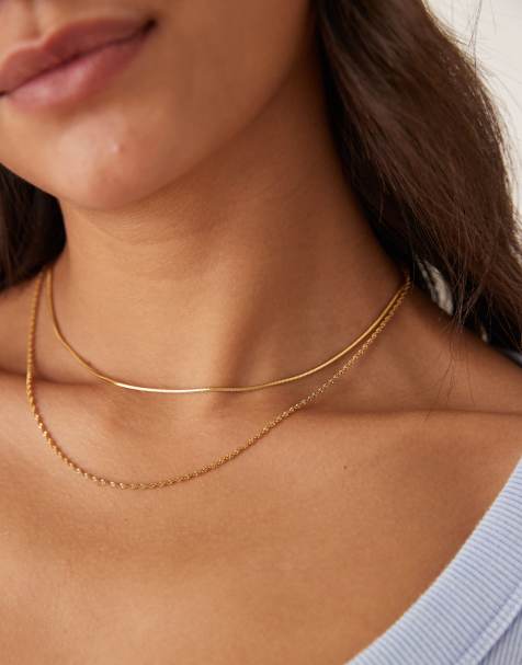 Lost Souls – Mehrreihige Twist-Kette und Schlangenkette mit 18-karätiger Vergoldung - view 1