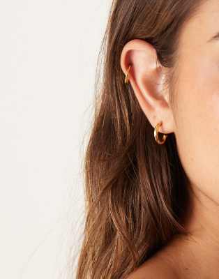 Lost Souls - Mini créoles torsadées en acier inoxydable plaqué or 18 carats-Doré