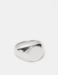 Lost Souls minimal signet ring in stainless steel-Silver