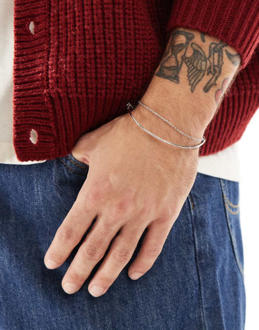 Lost Souls - Minimalistisk slå-om-armbånd med dobbelt effekt i rustfrit stål