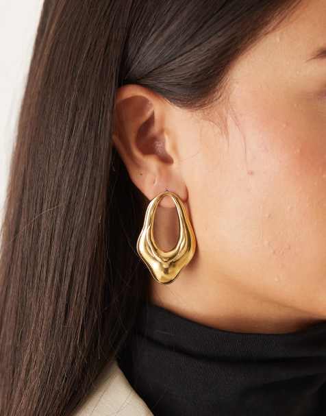 Lost Souls Molten earrings in 18K gold plated - view 1