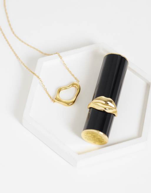 Lost Souls molten open pendant necklace in 18k gold plated stainless steel, 2 of 4