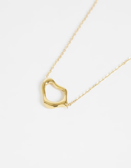 Lost Souls molten open pendant necklace in 18k gold plated stainless steel, 3 of 4