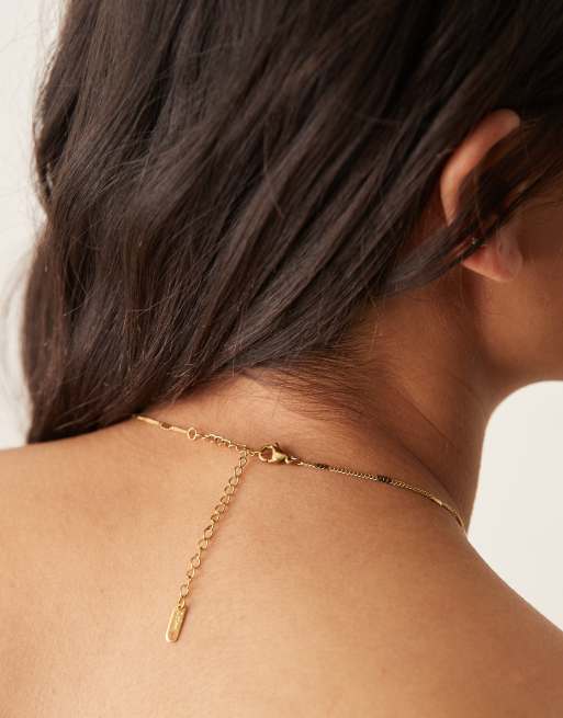 Lost Souls molten pearl pendant necklace in 18ct gold plated stainless steel