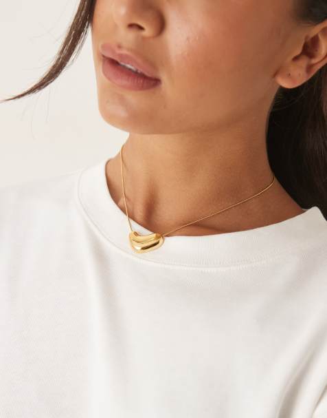 Lost Souls molten pendant necklace in 18ct gold plated stainless steel - view 1