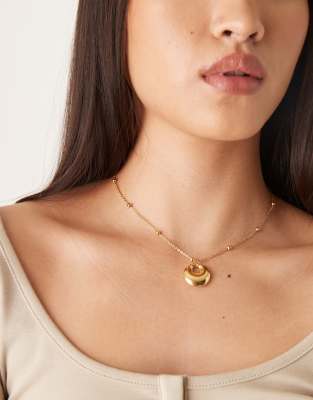 Lost Souls Molten Pendant Necklace With Satellite Chain In Gold