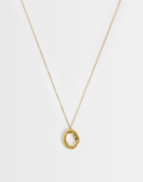 Lost Souls molton pendant necklace in 18k gold plated stainless steel - view 1