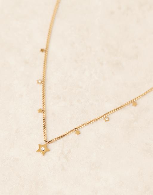 Lost Souls multi charm star necklace in 18ct gold plated stainless steel, 2 of 3