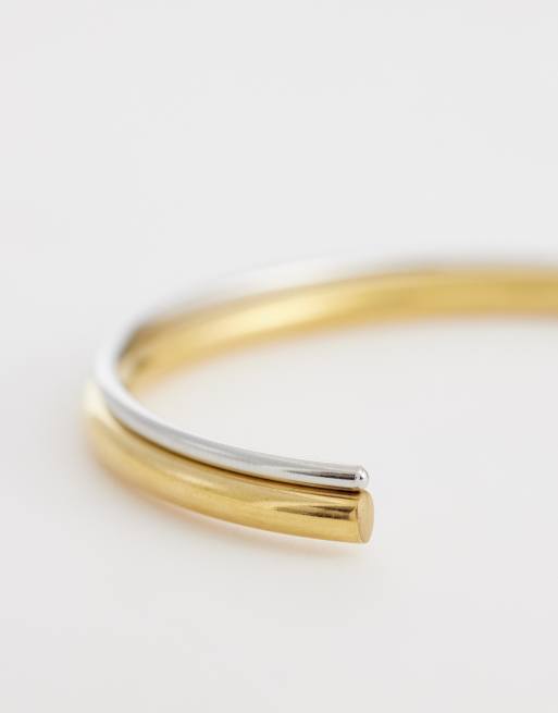 Lost Souls - Multifarvet armring med snoet design i rustfrit stål med 18 karat forgyldning, 2 af 3