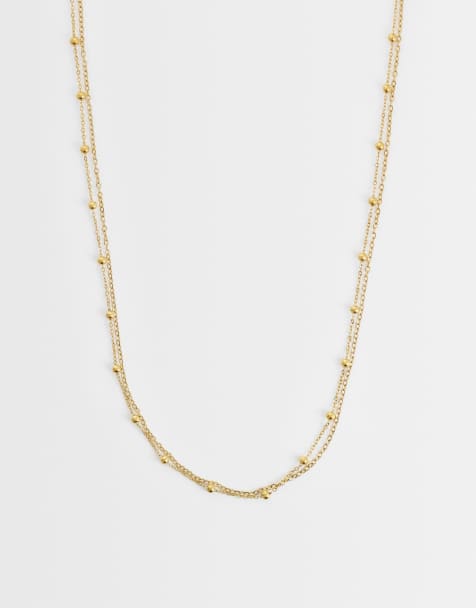 Lost Souls multirow satellite chain necklace in 18k gold plated - view 1