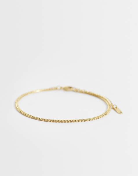 Lost Souls mutlirow chain anklet in 18k gold plated - view 1