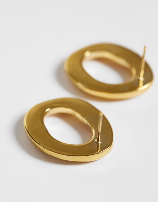 Lost Souls open molten stud earrings in 18k gold plated stainless steel, 3 of 4