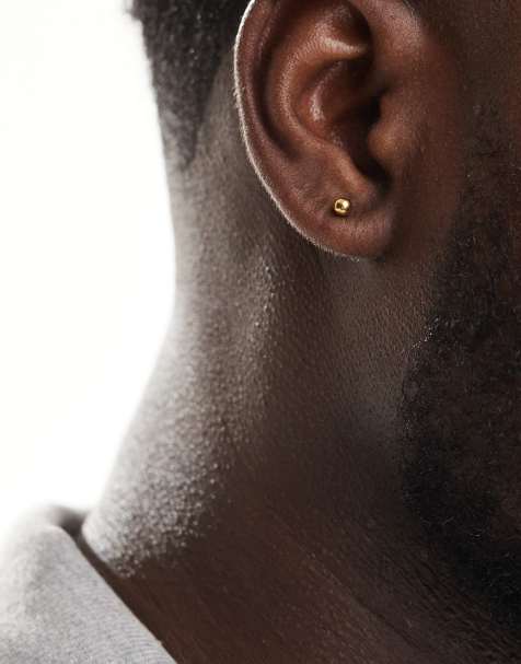 Lost Souls - Orecchini a bottone a pallina da 4 mm placcati oro 18 k - view 1