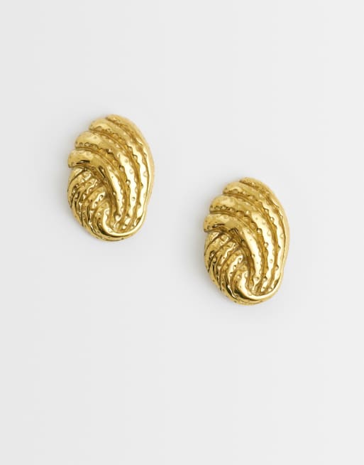Lost Souls - Orecchini a bottone di ispirazione vintage placcati oro 18 k