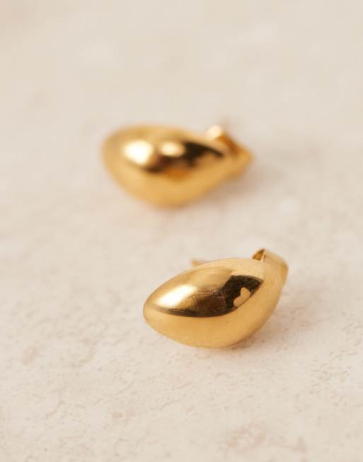 Borchie CZ Da 6 Mm. Orecchini A Bottone In Oro Placcato In Argento Sterling - Italia - Foto 7