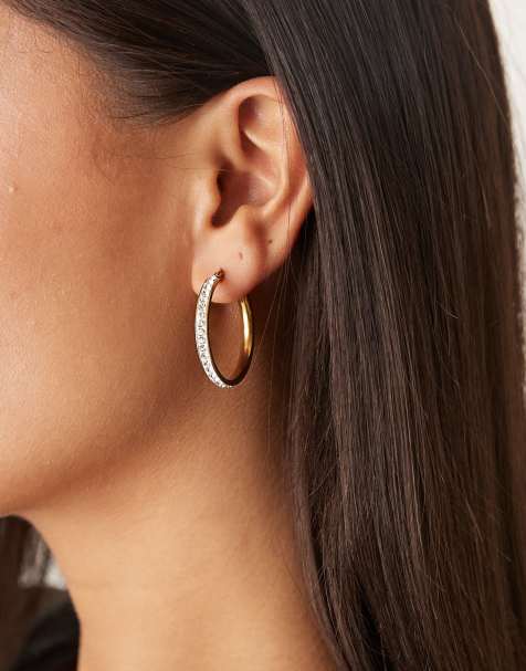 Lost Souls - Orecchini a cerchio placcati oro 18 k con cristalli - view 1