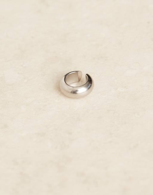 Lost Souls - Orecchino ear cuff spesso in acciaio inossidabile color argento, 2 di 3