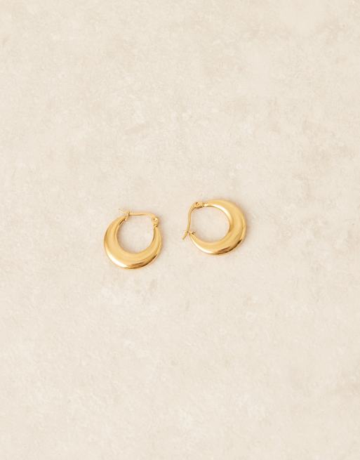 Lost Souls – Ovala creoler i rostfritt stål med 18K guldplätering, 2 av 3