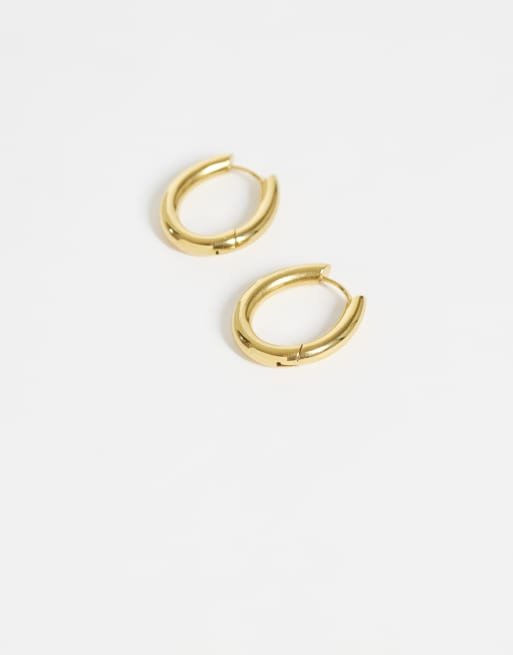 Lost Souls ovala huggie-creoler i 18k guldpläterat rostfritt stål, 4 av 4