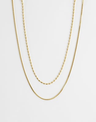 Lost Souls Pack Of 2 Chain Necklaces In Gold