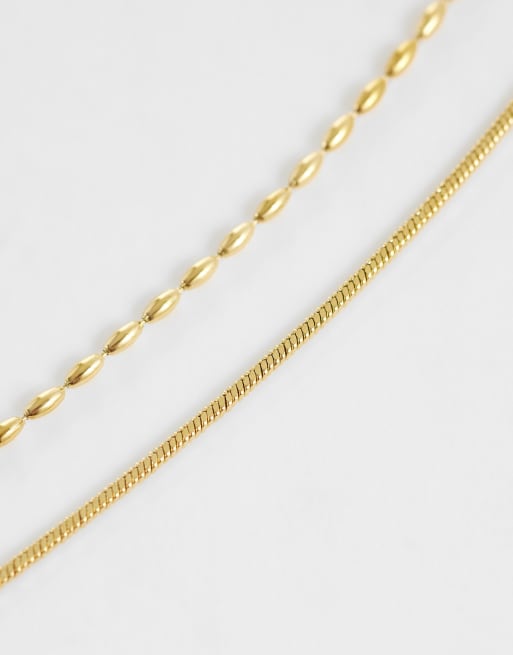 Lost Souls pack of 2 chain necklaces in 18k gold plated, 2 of 3