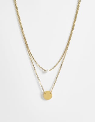 Lost Souls Pack Of 2 Necklaces With Gold Disc & Mini Pearl