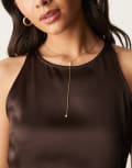 [LOST SOULS] Lost Souls pearl lariat necklace in 18kt gold plated stainless steel No Size GOLD