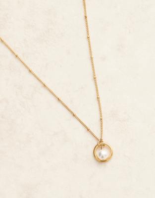 Lost Souls Pearl Pendant Necklace In Gold