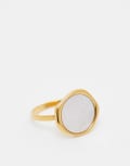[LOST SOULS] Lost Souls pearl ring in 18kt gold plated stainless steel M-L GOLD