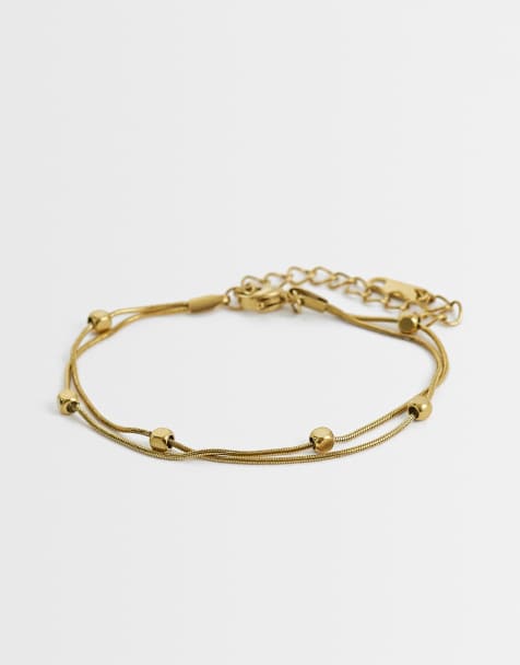 Lost Souls - Pulsera chapada en oro de 18 quilates con varias hileras y esferas - view 1