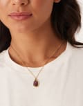 [LOST SOULS] Lost Souls purple stone pendant necklace in 18kt gold plated stainless steel No Size GOLD