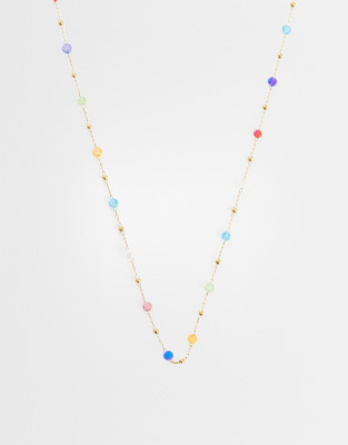 Lost Souls Rainbow Glass Bead Necklace In Metallic