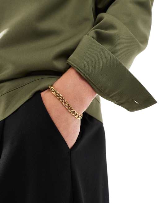 Lost Souls - Ronde grove schakelarmband in 18k verguld