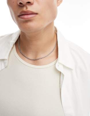 LOST SOULS Lost Souls rope chain necklace in stainless steel-Silver