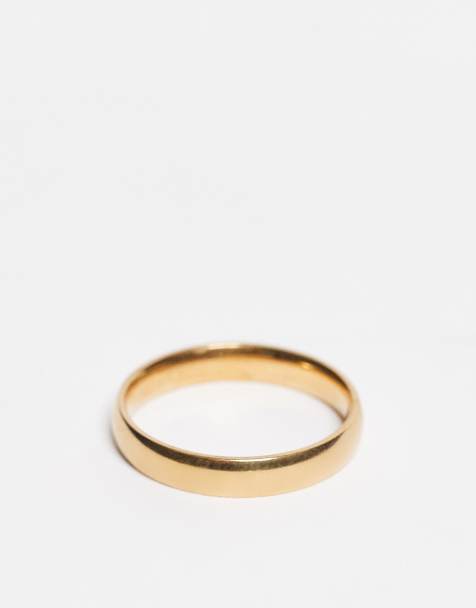 Lost Souls – Rundad, slät ring med 18K guldplätering, 4mm - view 1