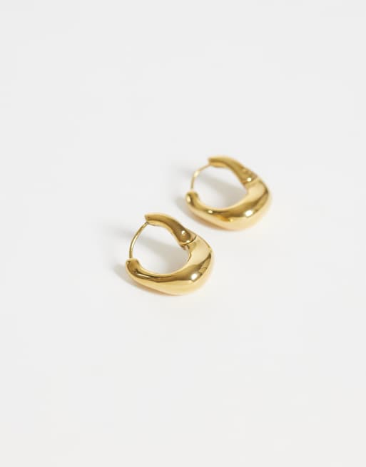 Lost Souls sculpted hoop earrings in 18k gold plated stainless steel, 2 of 4