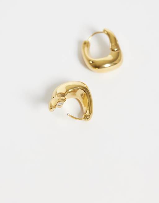 Lost Souls sculpted hoop earrings in 18k gold plated stainless steel, 4 of 4