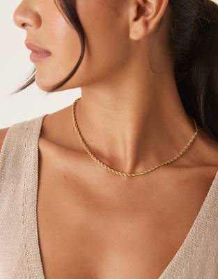 Lost Souls - Seildesign-Halskette aus Edelstahl mit 18-Karat-Vergoldung-Goldfarben