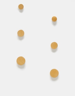 set of 3 pairs of plug earrings in 18kt gold plated