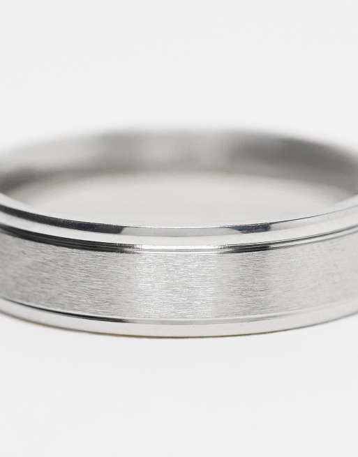 Lost Souls – Silverfärgad ring i rostfritt stål med linjer, 6mm, 3 av 4