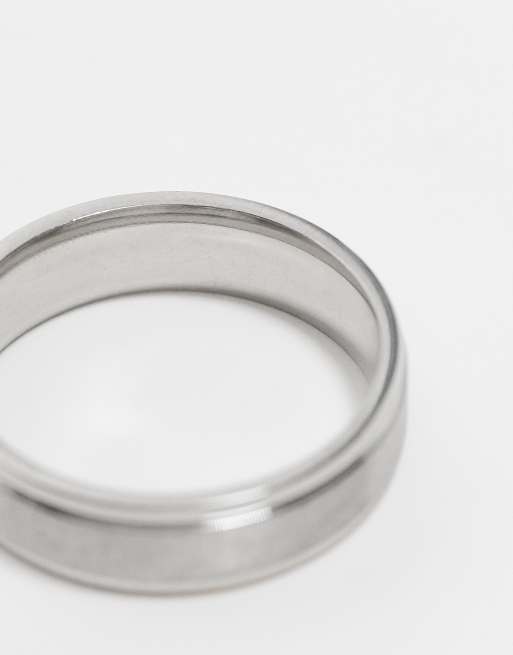 Lost Souls – Silverfärgad ring i rostfritt stål med linjer, 6mm, 4 av 4