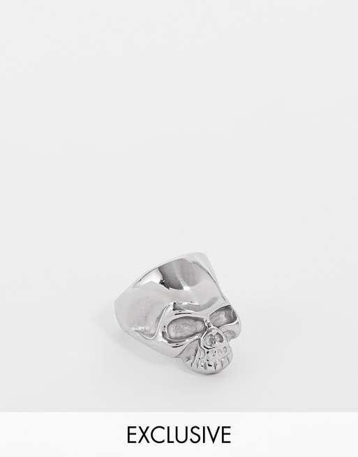 Lost Souls – Silverfärgad ring med dödskalledesign i rostfritt stål