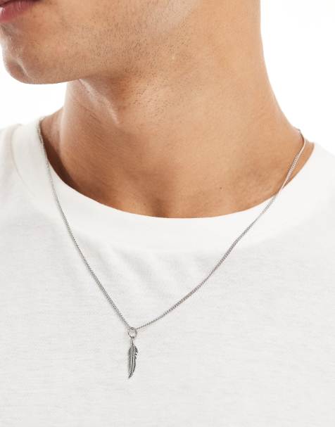Lost Souls – Silverfärgat halsband i rostfritt stål med fjäderhänge - view 1