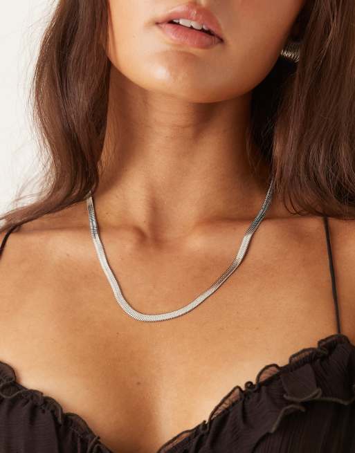 Lost Souls – Silverfärgat halsband i rostfritt stål med grov ormkedja