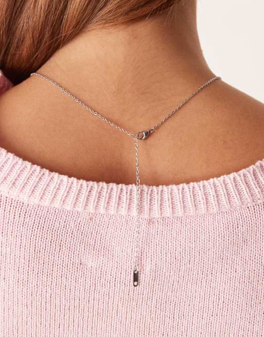 Lost Souls – Silverfärgat halsband i rostfritt stål med litet, smält hänge, 3 av 4
