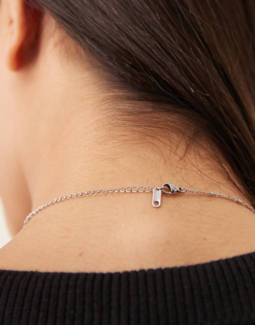 Lost Souls – Silverfärgat halsband med bokstaven L i bubblig design av rostfritt stål, 3 av 4