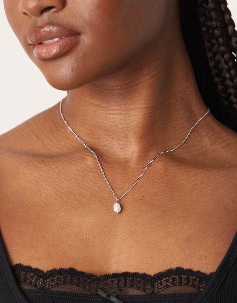 Lost Souls – Silverfärgat halsband med pärlhänge i rostfritt stål - view 1