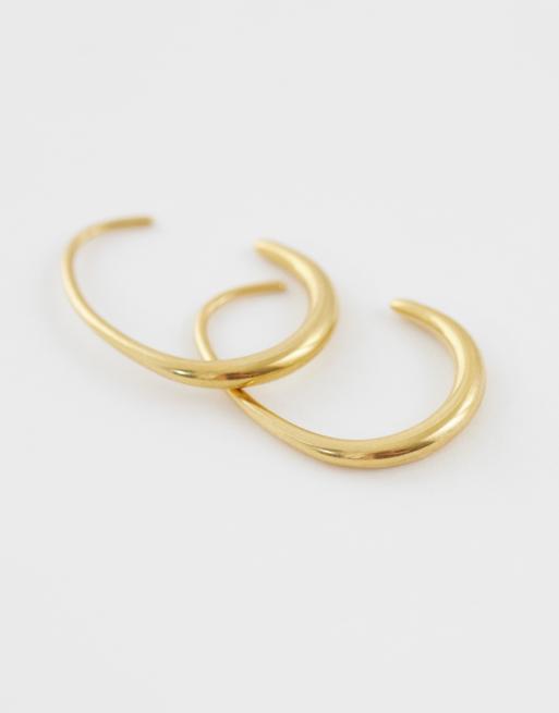 Lost Souls slim oval open hoops in 18k gold plated stainless steel, 3 of 4