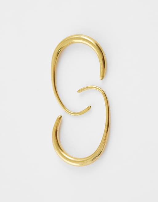 Lost Souls slim oval open hoops in 18k gold plated stainless steel, 4 of 4