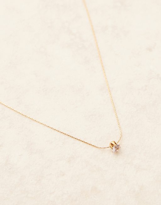 Lost Souls small crystal charm necklace in 18ct gold plated stainless steel, 2 of 3